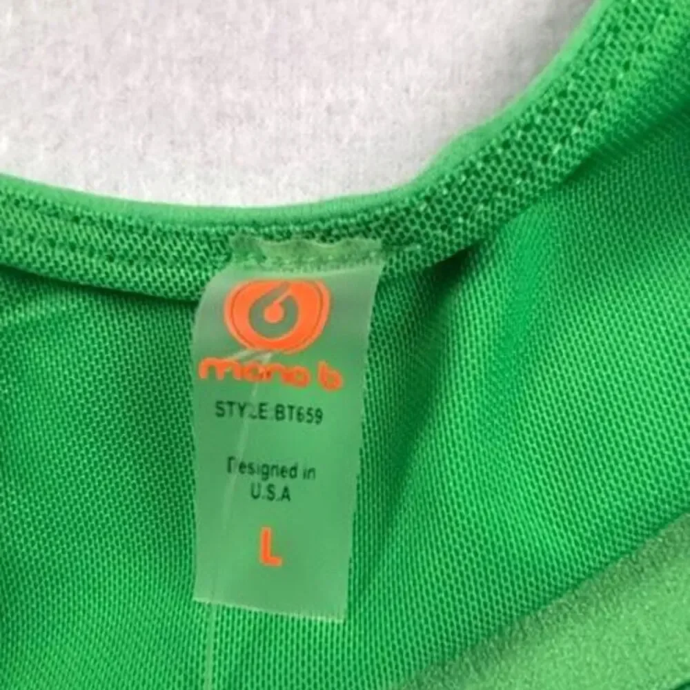 NWT Mono B Green Crisscross Back Sports Bra Women's Large Activewear